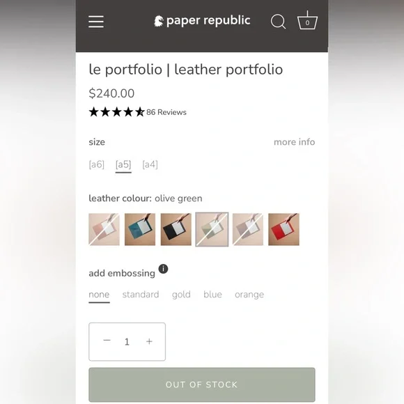 PAPER REPUBLIC Le Portfolio Olive Green A5 Size
** NEW condition - Picture 2 of 15